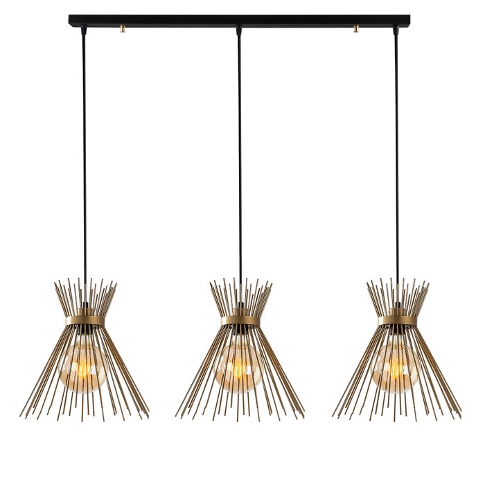 Opviq Kirpi - 3089 Lámpara de Araña Negra con Altura Ajustable